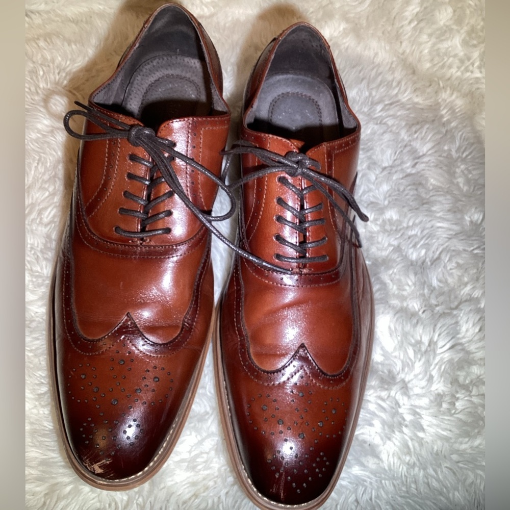 Stacy Adams Mens Brown Dunbar Wingtip Oxfords - Size: 10.5